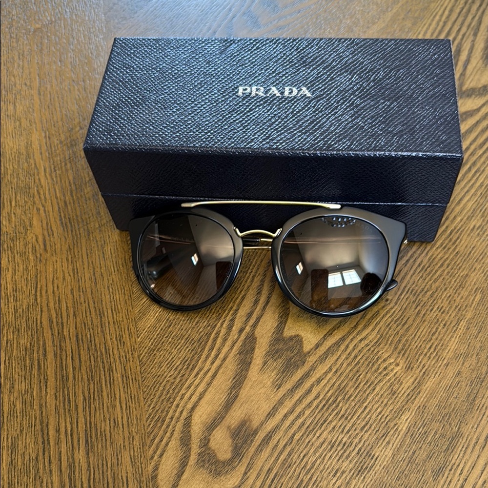 Prada Black and Gold Sunglasses